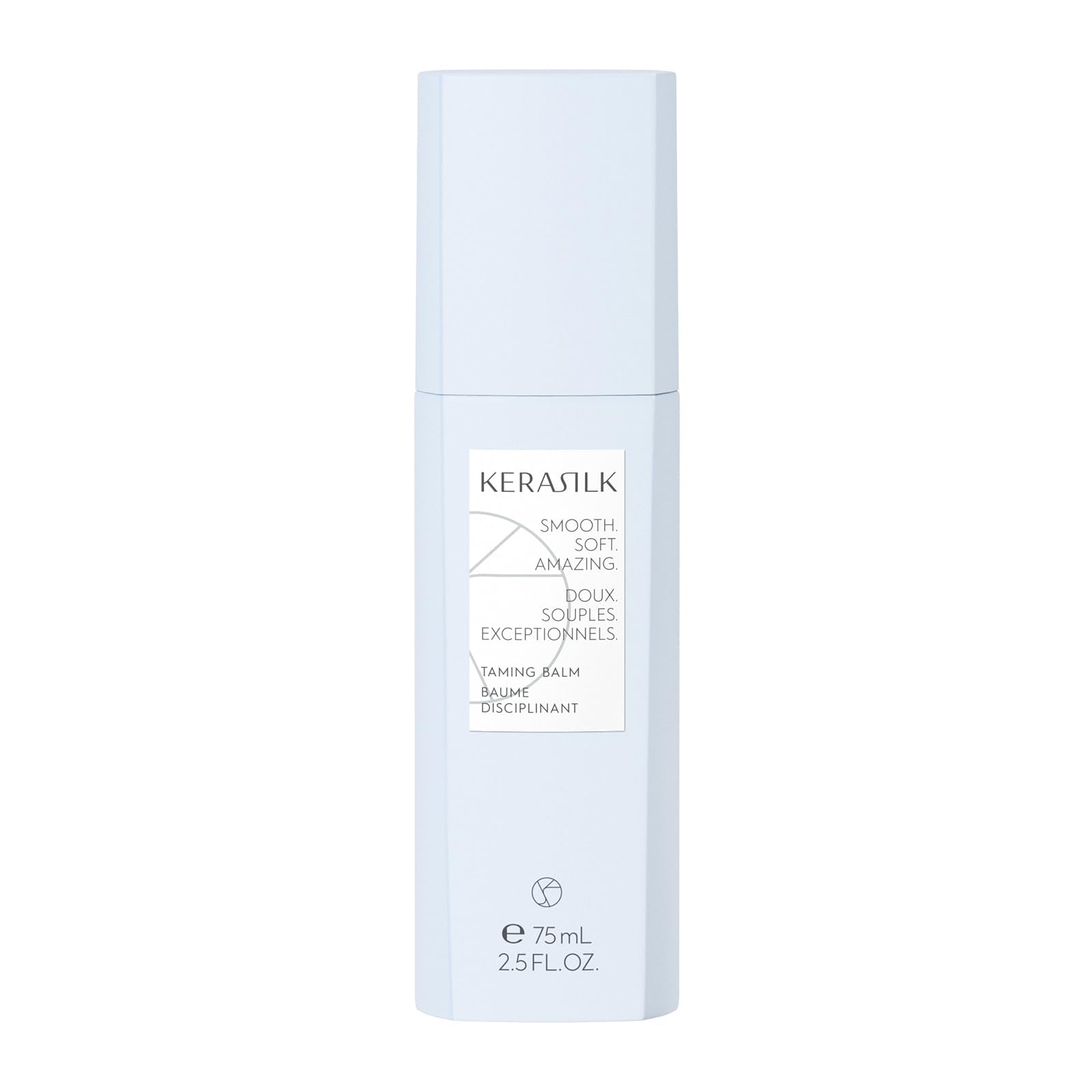 Kerasilk taming balm front packaging showing sleek bottle and branding for easy identification