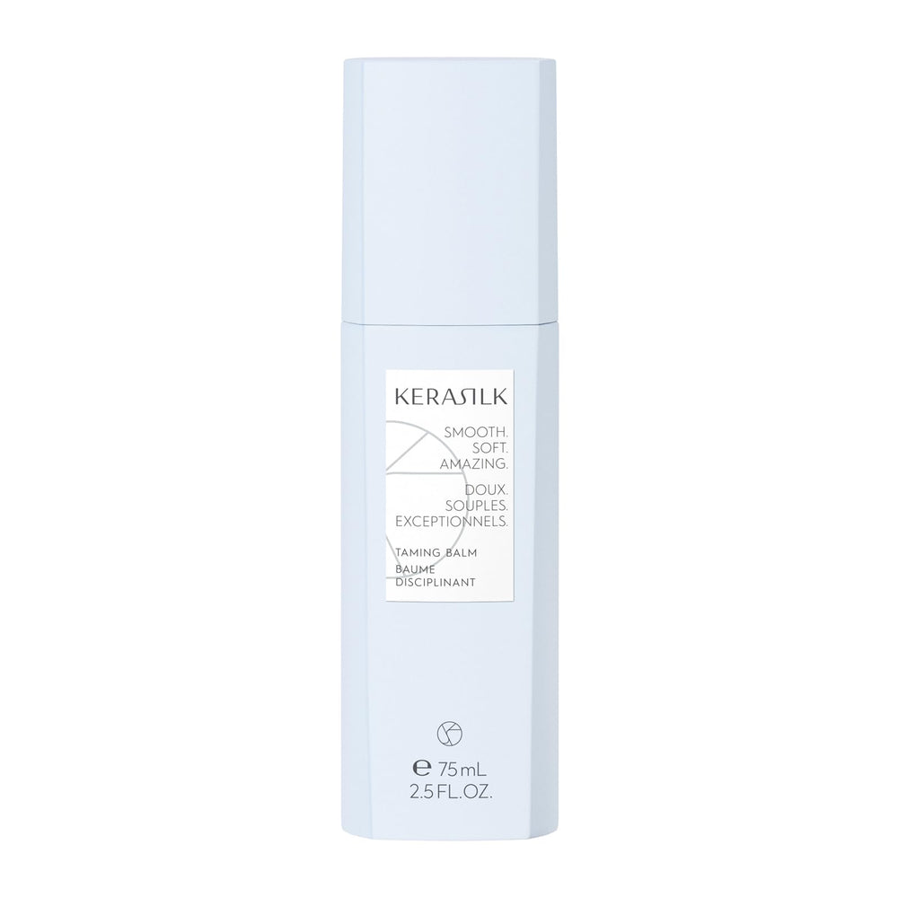 Kerasilk taming balm front packaging showing sleek bottle and branding for easy identification