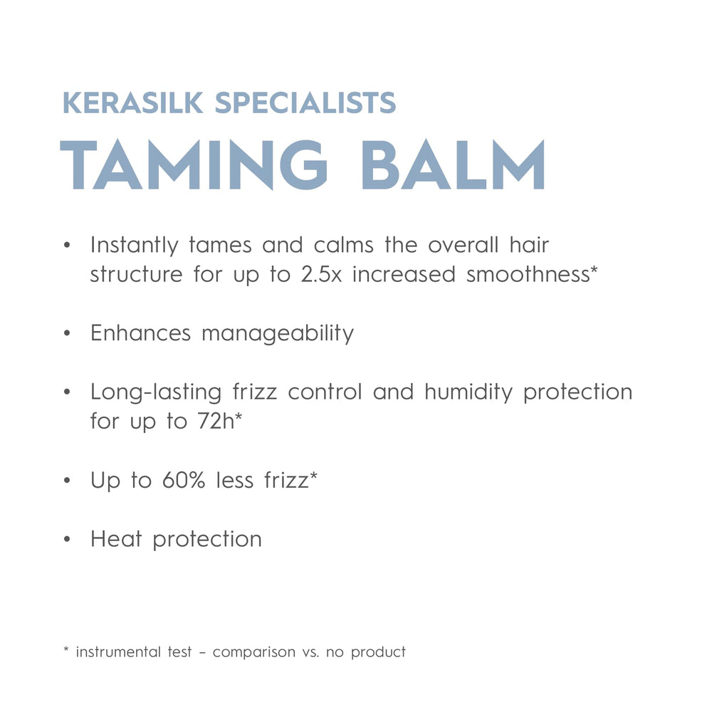Kerasilk taming balm open cap texture visible, showing smooth balm consistency for quick smoothing