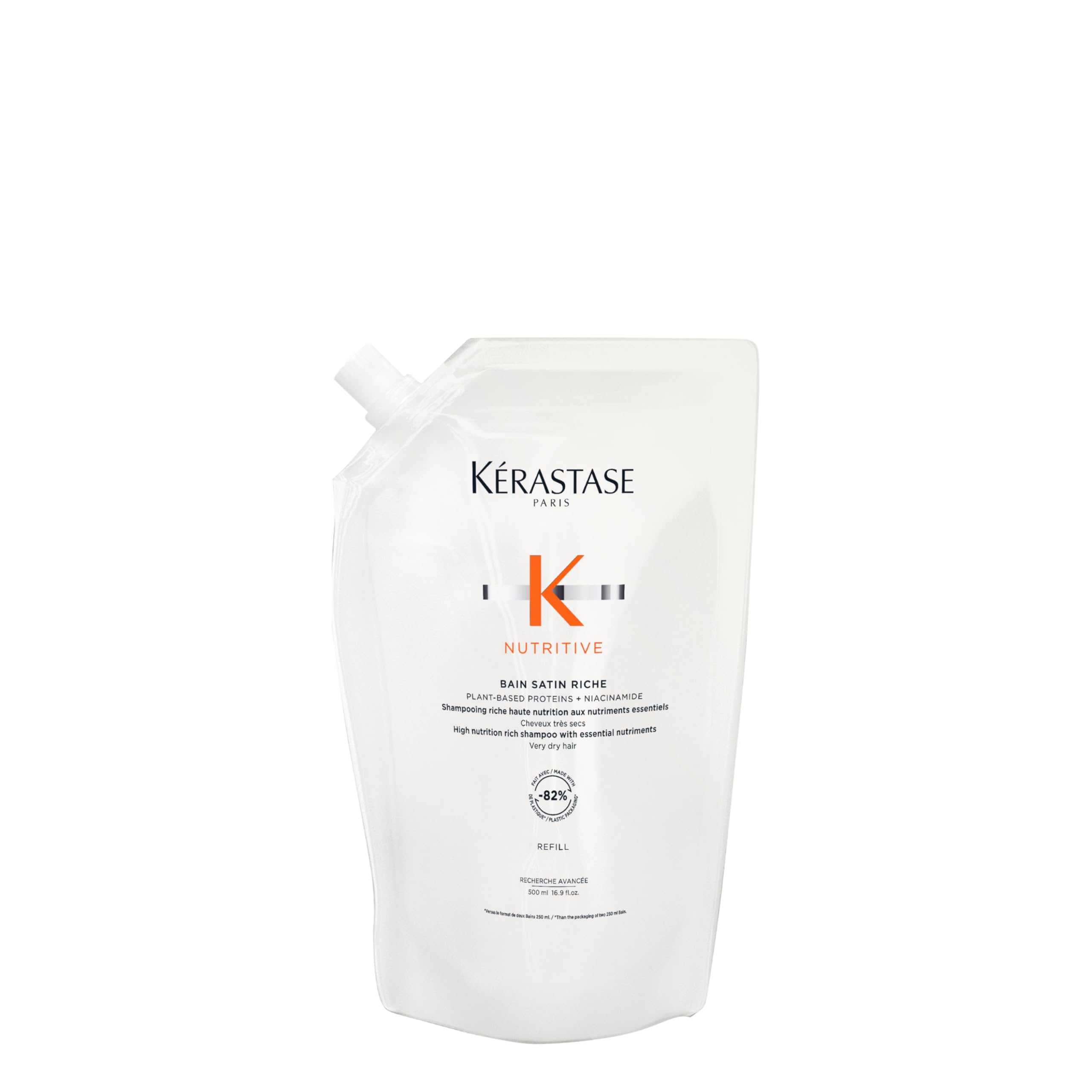 KÉRASTASE refill pouch front view showing product branding and benefit