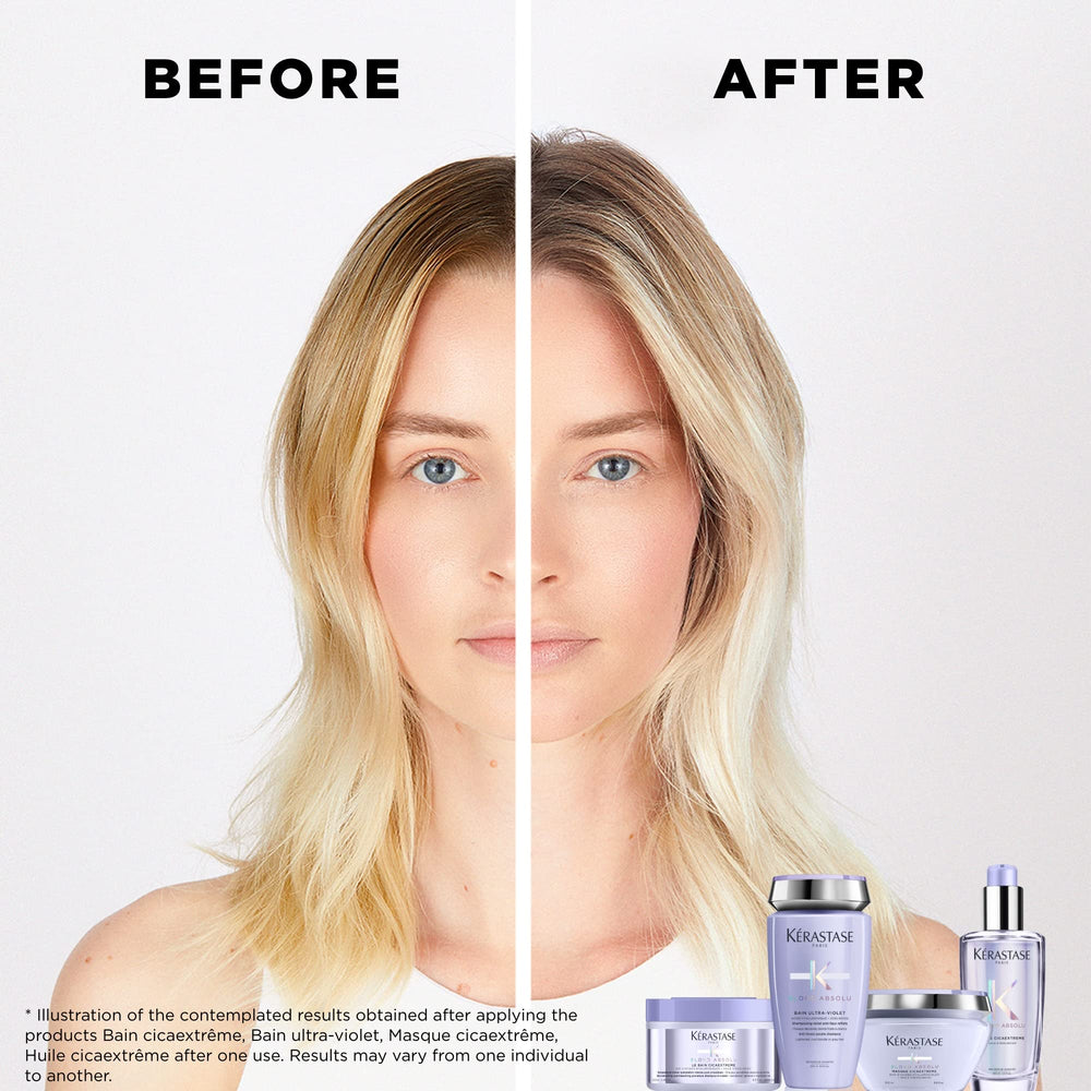 KÉRASTASE applying mask in shower for intense repair benefits