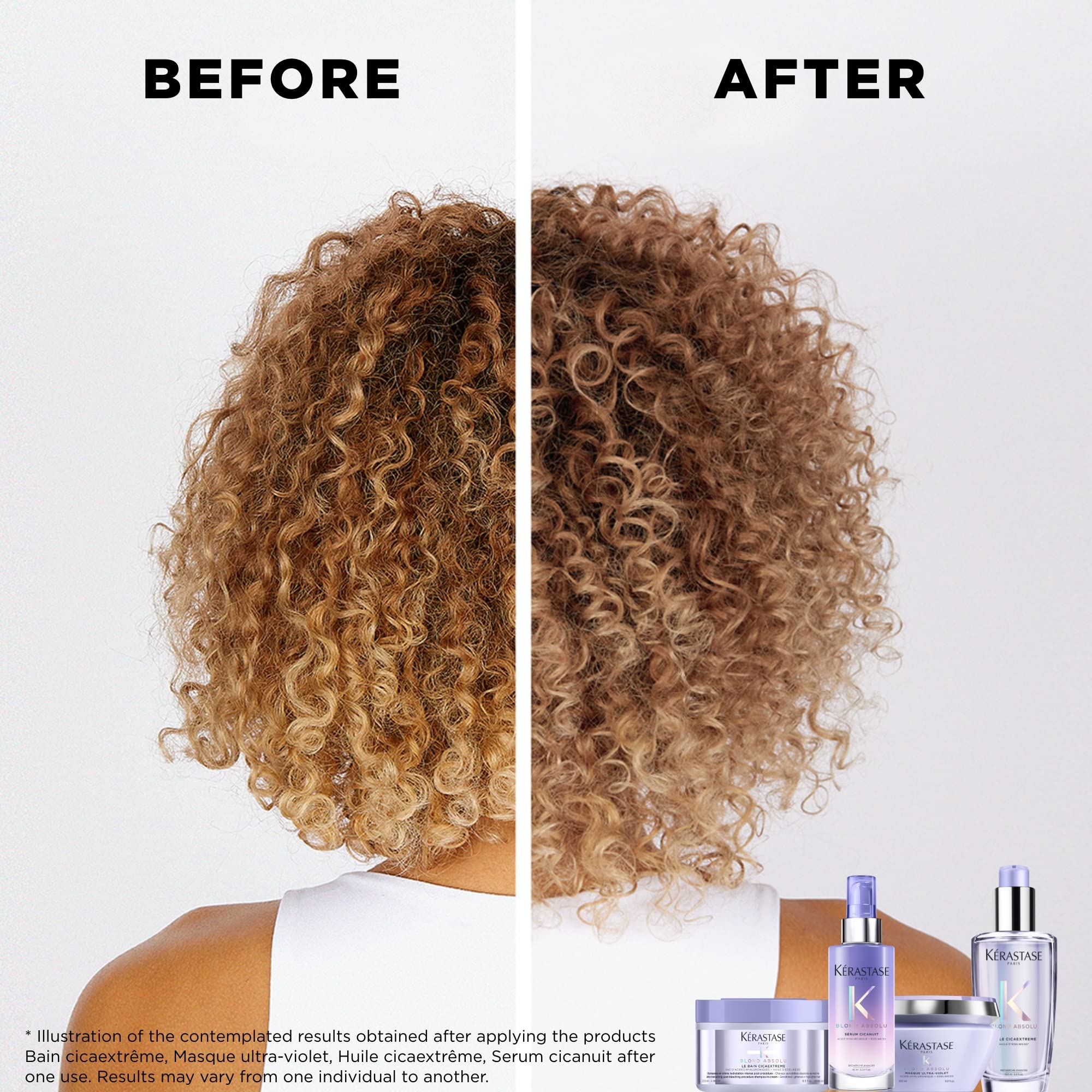 KÉRASTASE before and after lengths showing improved softness