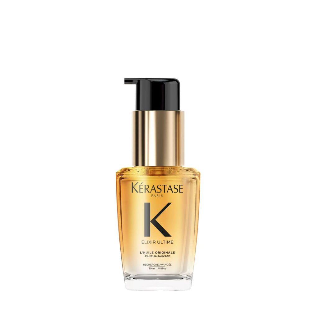 KÉRASTASE front packaging showing elegant bottle and immediate shine benefit