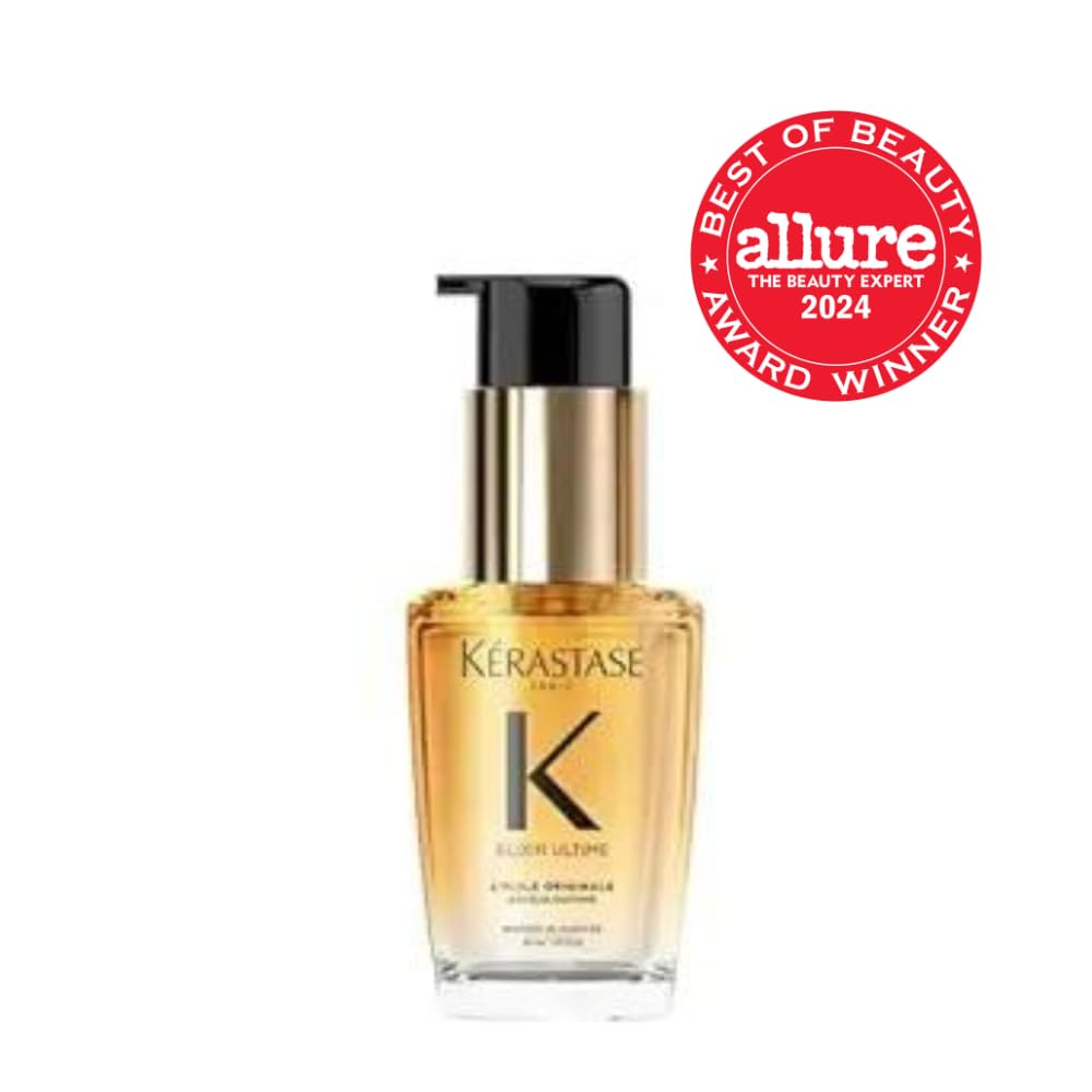 KÉRASTASE refillable bottle detail highlighting sustainable glass and convenience