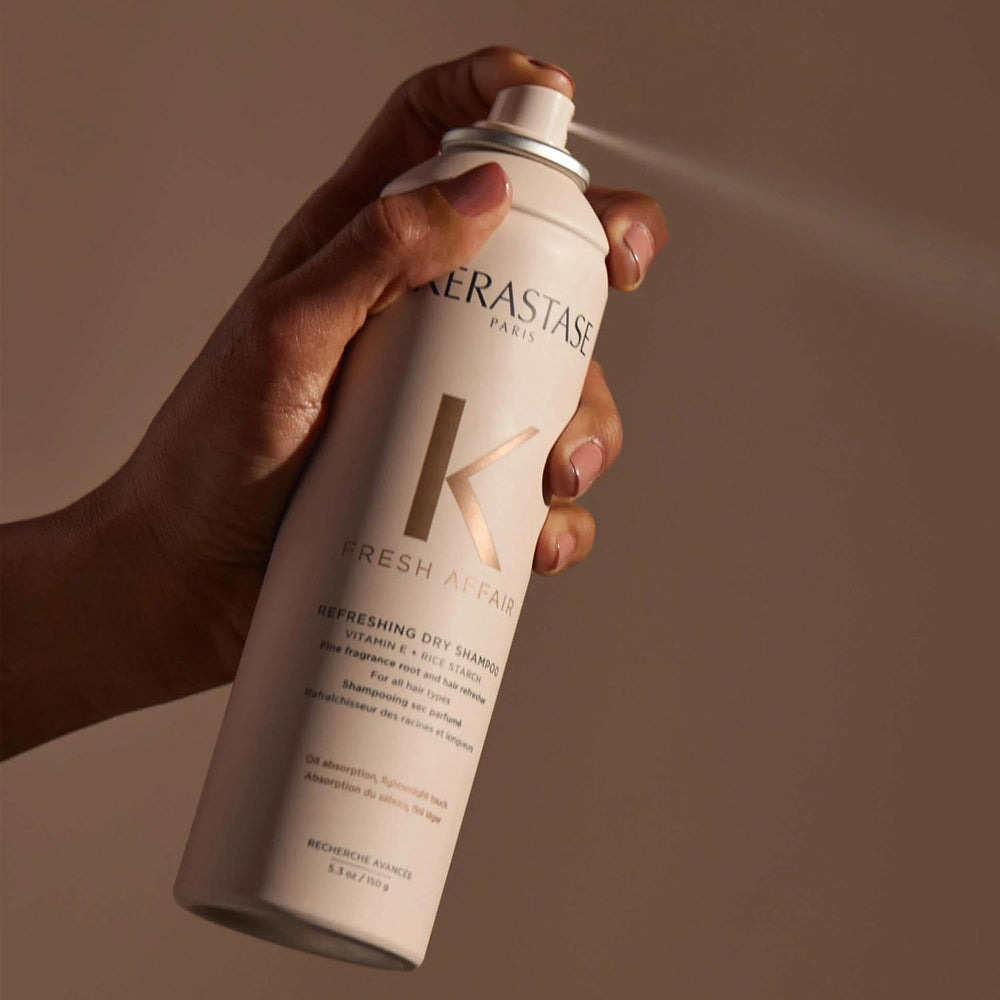KÉRASTASE before and after roots comparison, showing reduced oil and added lift