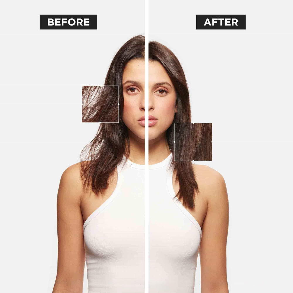 KÉRASTASE shampoo in hand illustrating easy dispensing and control benefit
