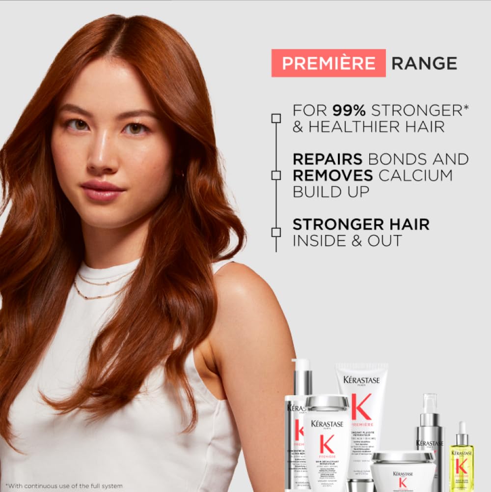 KÉRASTASE protecting hair while blow-drying, demonstrating heat shield benefit