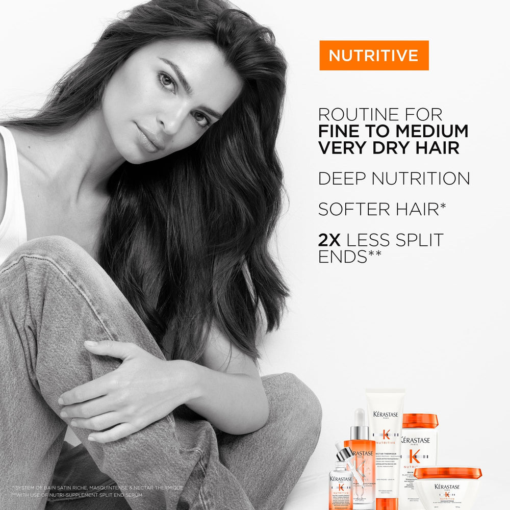 KÉRASTASE lifestyle image of person using serum showing visible comfort benefit