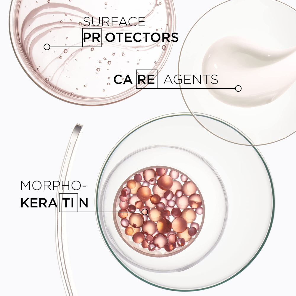 KÉRASTASE rinsed hair showing smoother, shinier, frizz-reduced strands