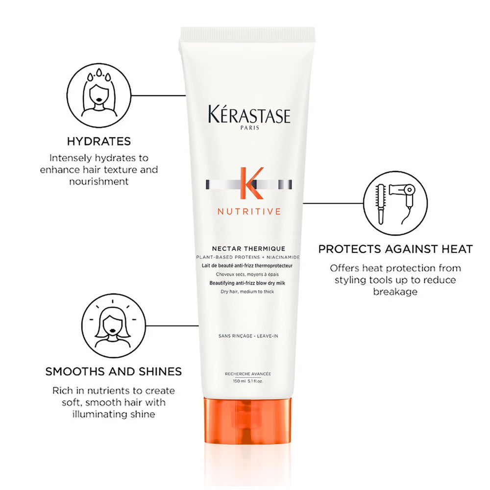 KÉRASTASE before and after reducing frizz and smoothing hair