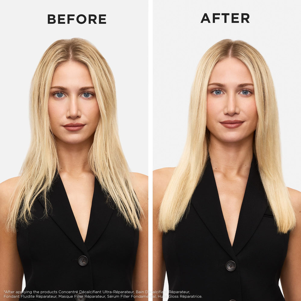 KÉRASTASE product being applied to damp hair demonstrating easy spread