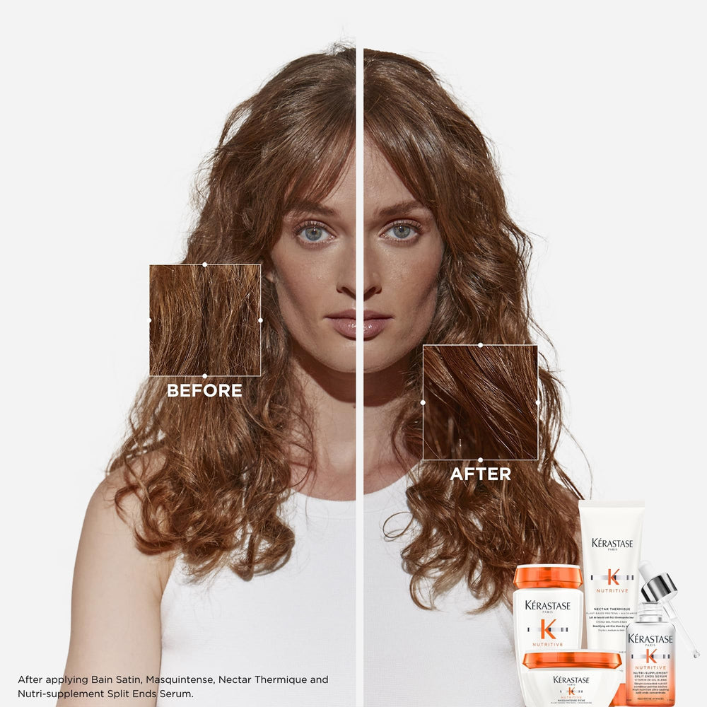 KÉRASTASE serum texture on hand demonstrating lightweight absorption benefit