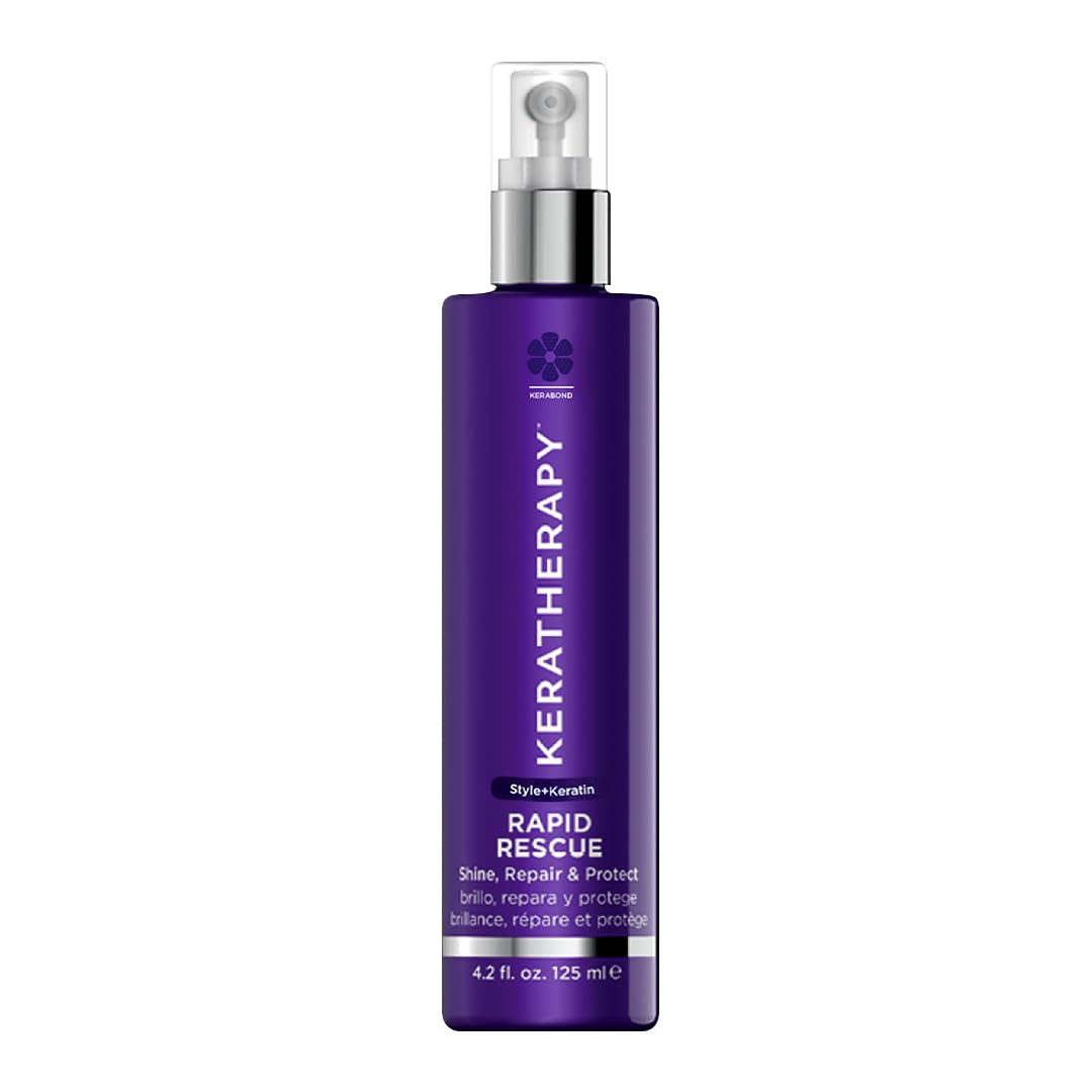 KERATHERAPY front bottle showing label and glossy finish for instant shine