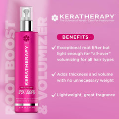KERATHERAPY spray nozzle dispensing lightweight volumizing mist