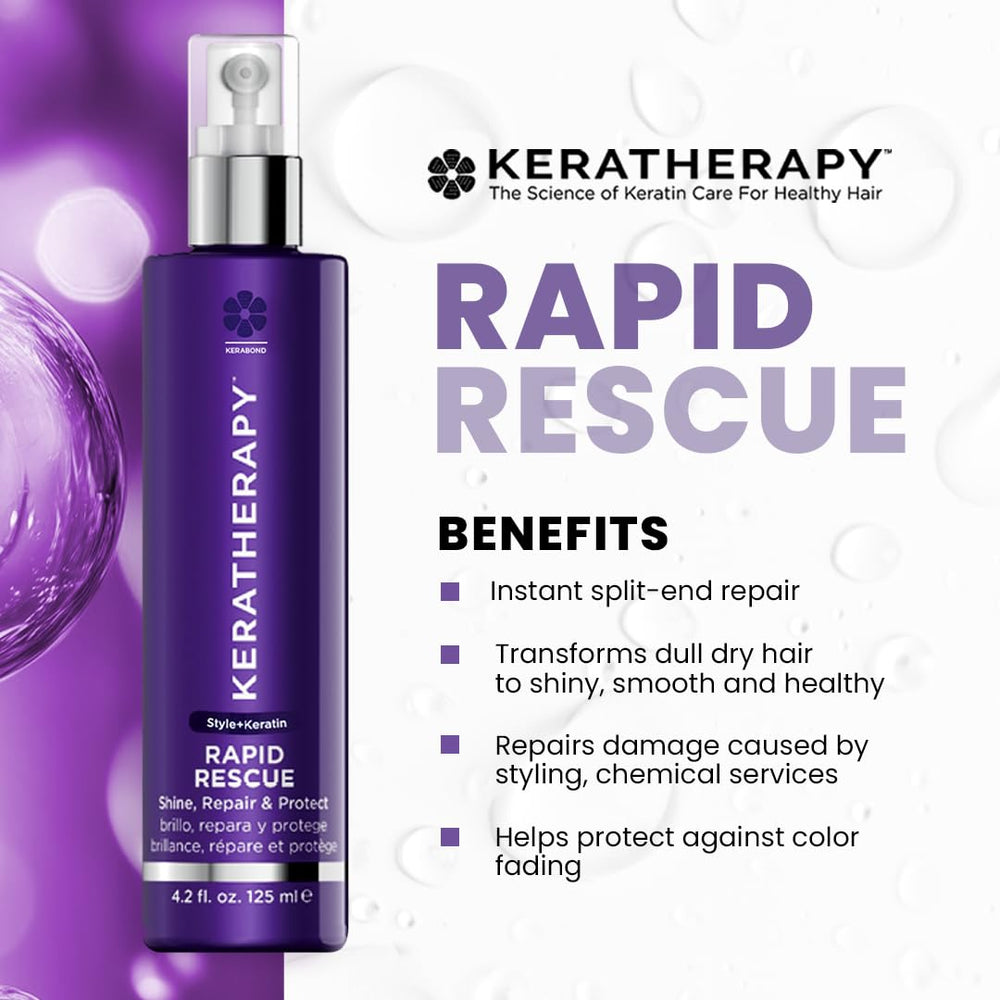 KERATHERAPY spray nozzle closeup demonstrating fine mist for even application