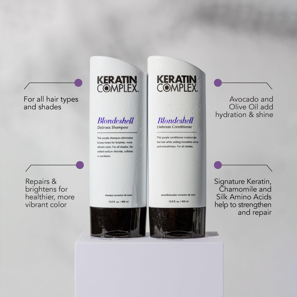Keratin Complex creamy lavender lather demonstrating toning texture and coverage