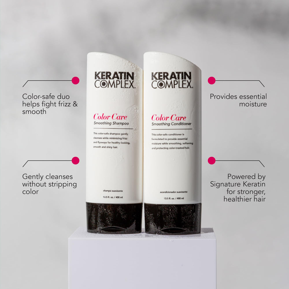 Keratin Complex creamy conditioner texture demonstrating rich hydration and frizz control