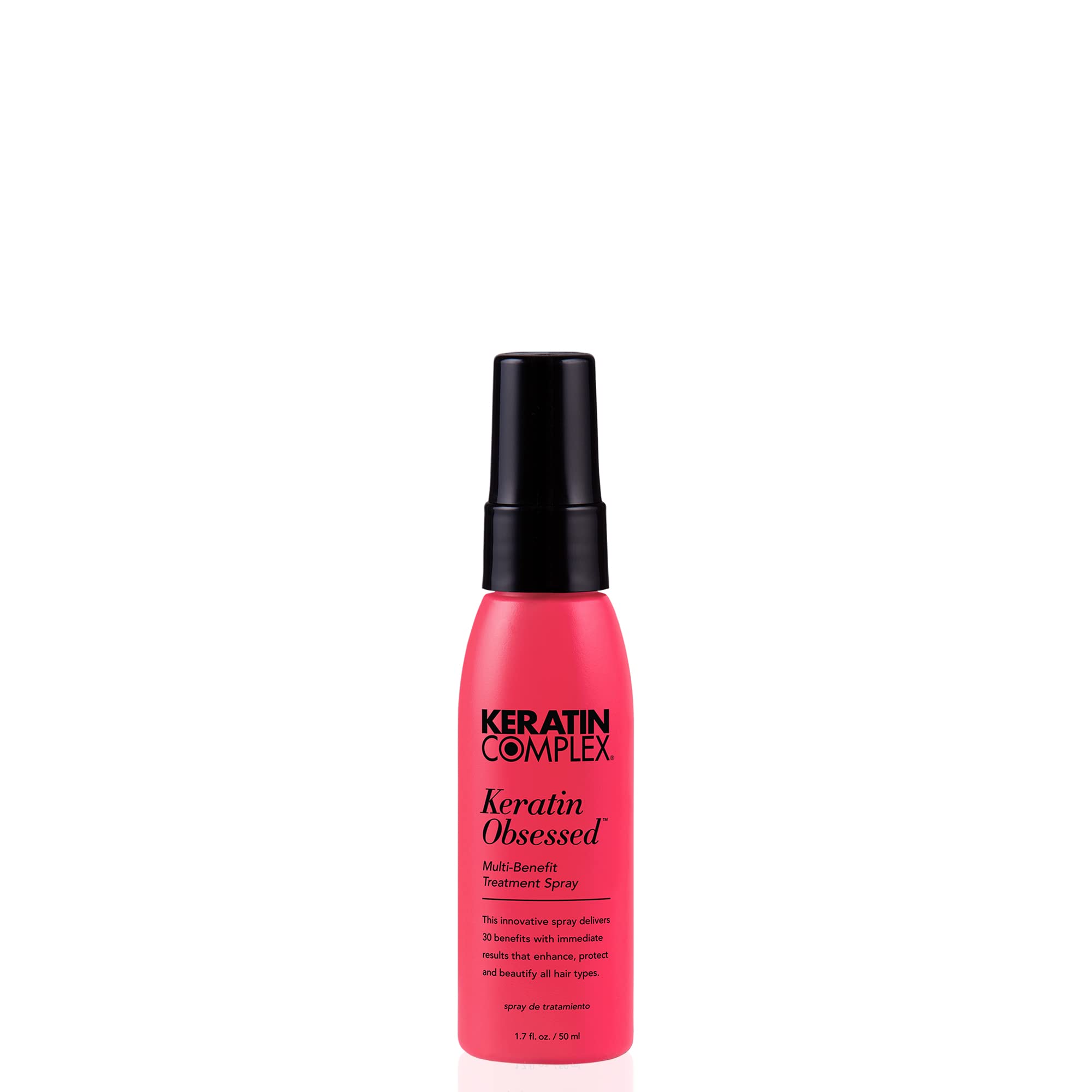 Keratin Complex front packaging showing bottle and label, highlighting convenience