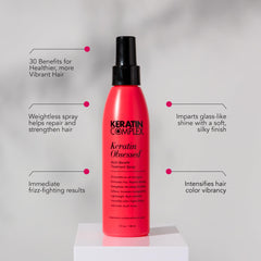 Keratin Complex ingredients close-up with keratin and coconut oil, nourishing benefit