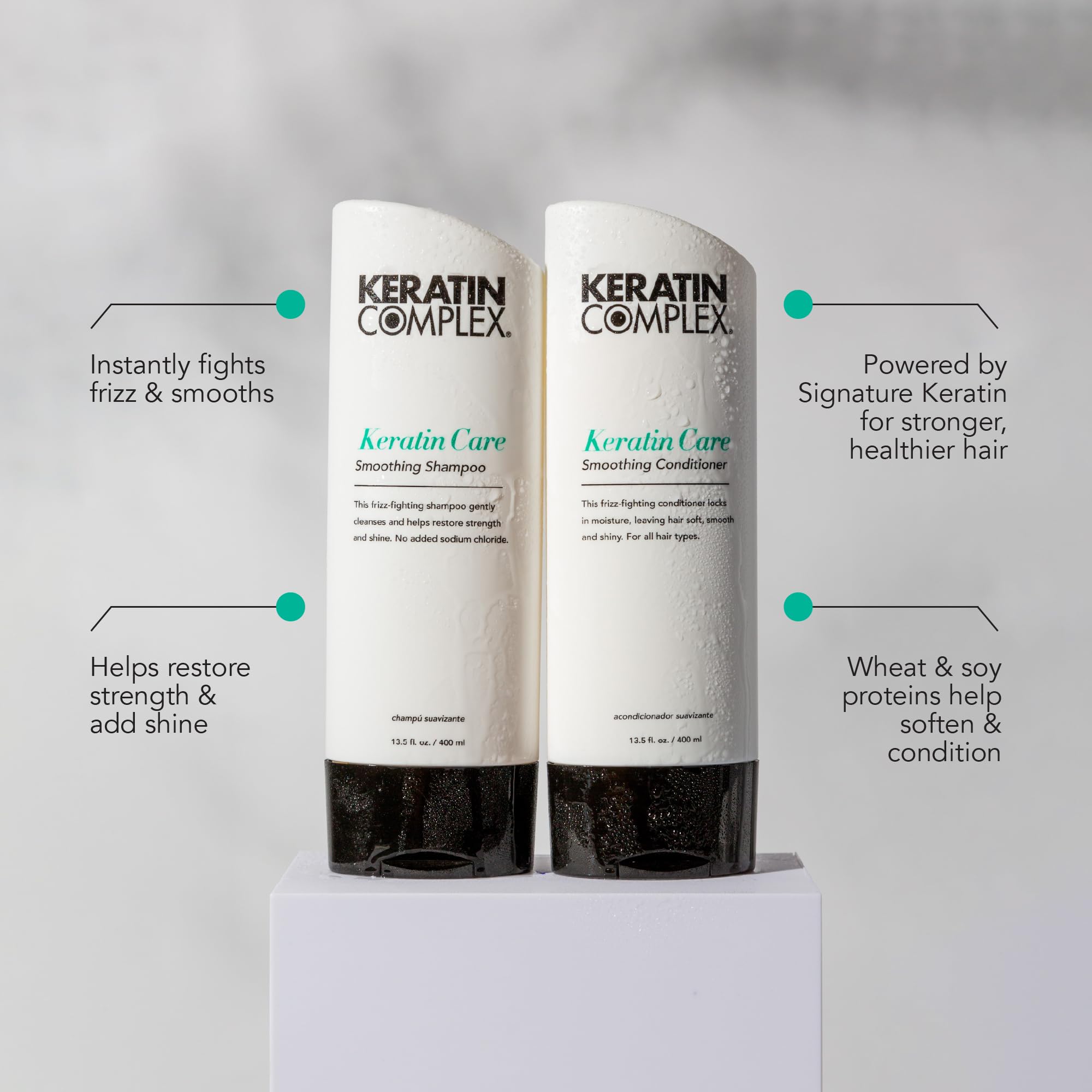 Keratin Complex ingredient label highlighting keratin and proteins benefits