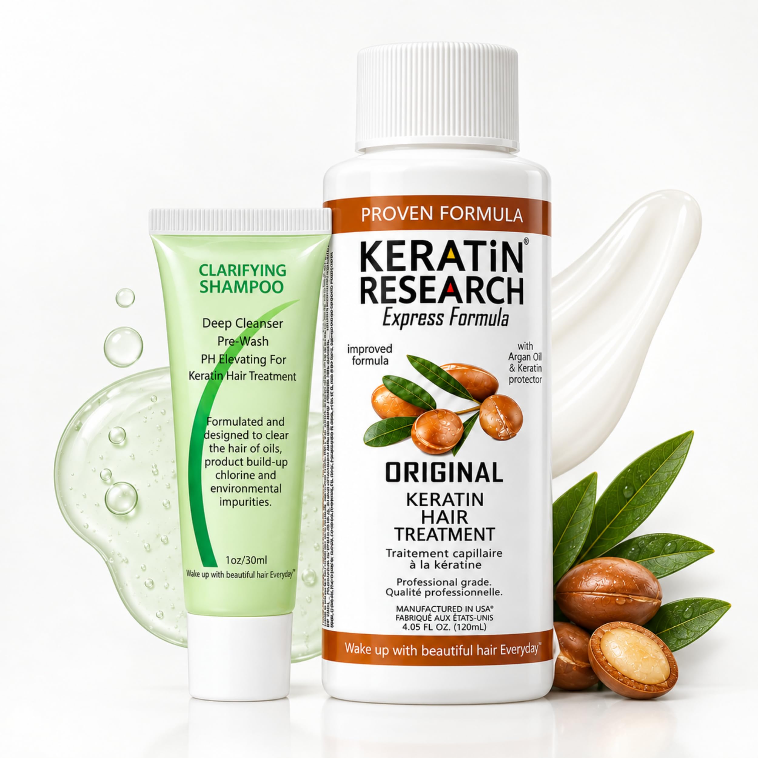 KERATIN RESEARCH front packaging showing product and professional benefits