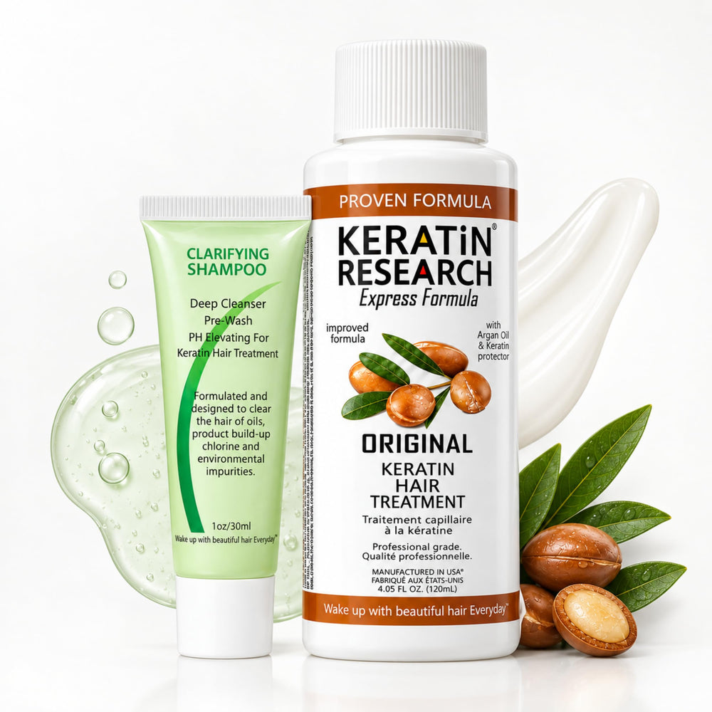 KERATIN RESEARCH front packaging showing product and professional benefits
