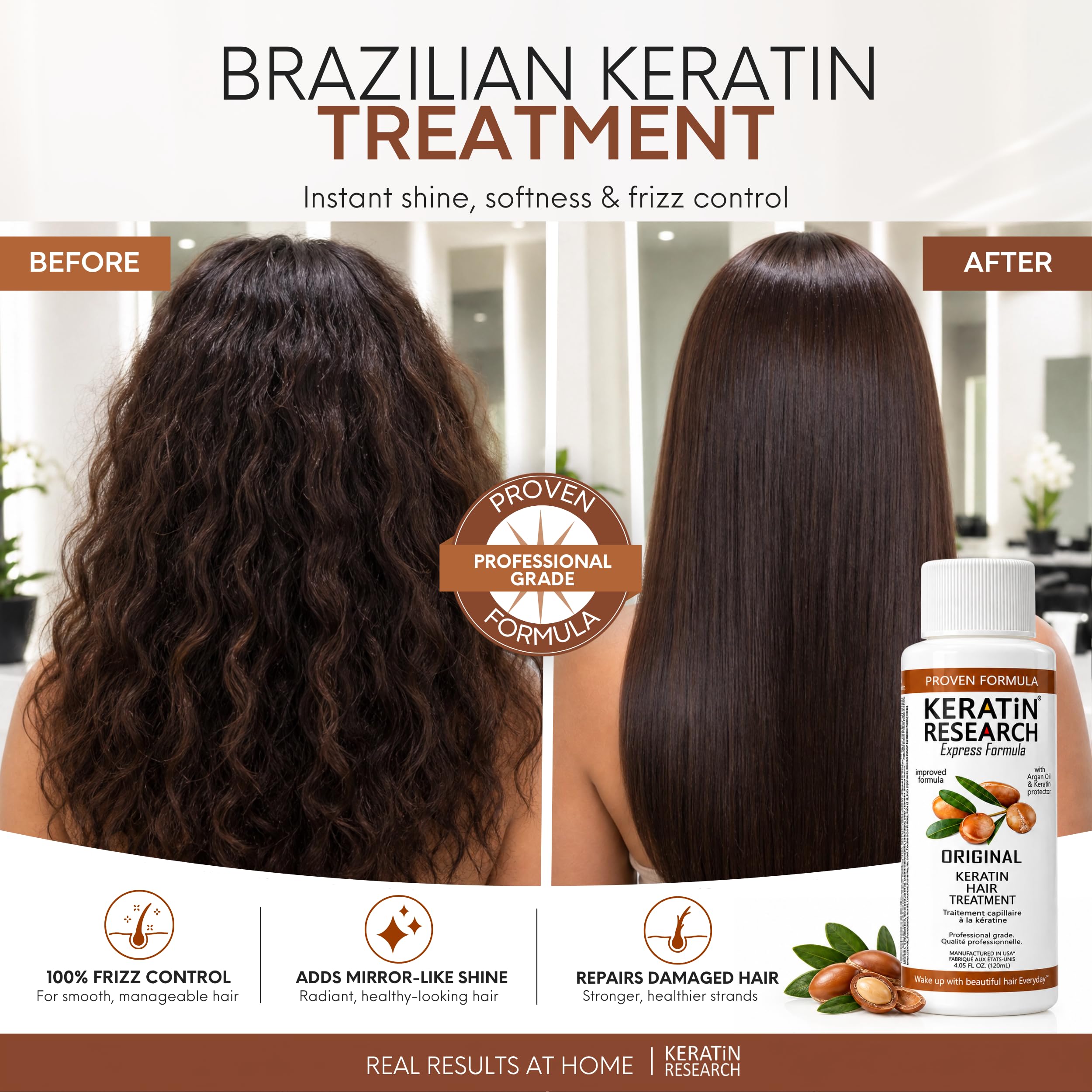 KERATIN RESEARCH label close-up highlighting ingredients and directions
