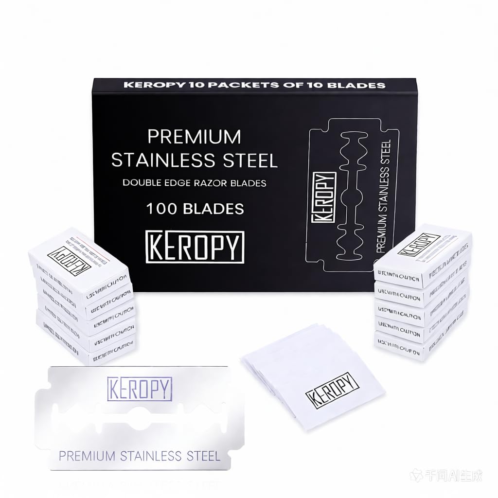 Keropy front packaging showing 100 blades and hygiene benefit