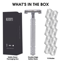 Keropy razor held in hand to show scale and ergonomic balance