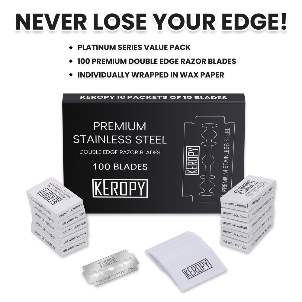Keropy recycled-metal icon promoting eco-friendly recyclable blades