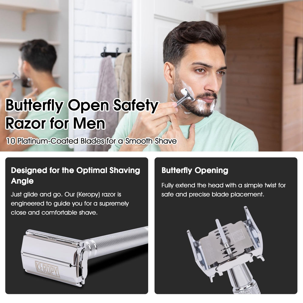 Keropy packed in travel case for convenient portable shaving