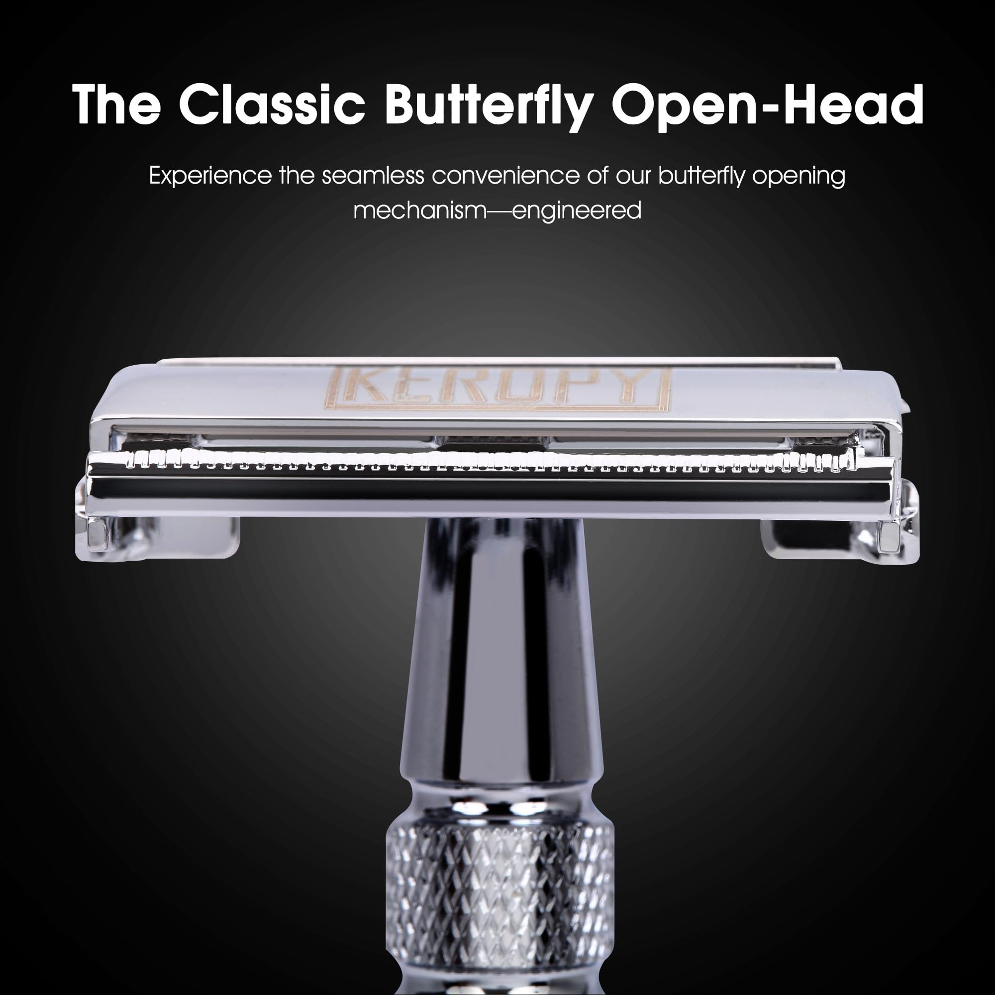 Keropy next to 10 replacement blades highlighting included starter set