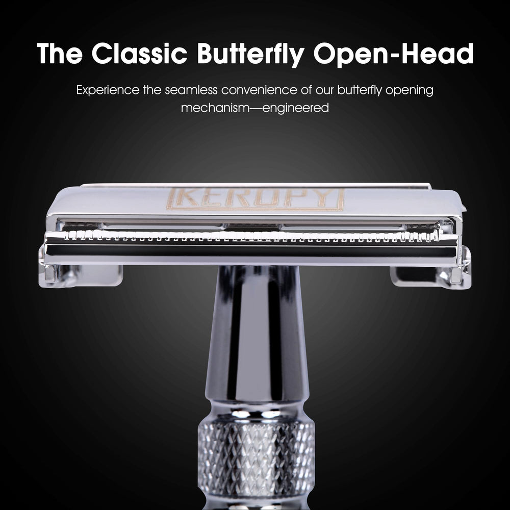 Keropy next to 10 replacement blades highlighting included starter set