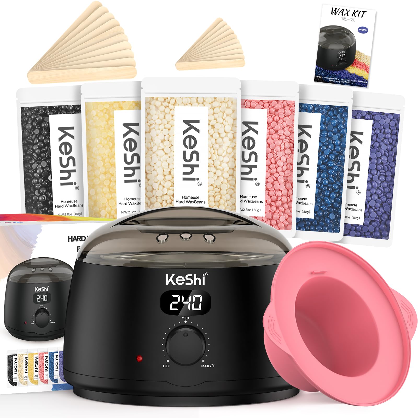 KeShi wax pot held in hand for size comparison showing 500ml capacity