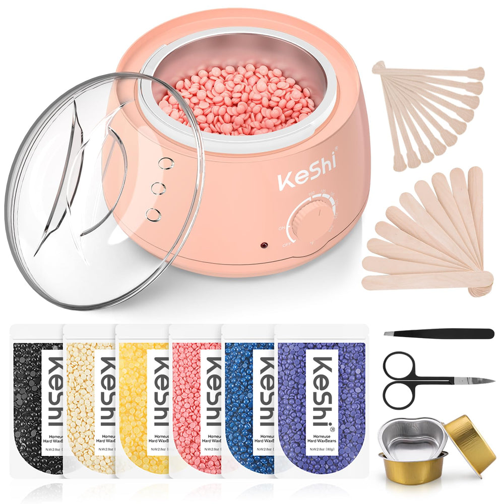 KeShi front packaging showing complete kit for easy at-home waxing