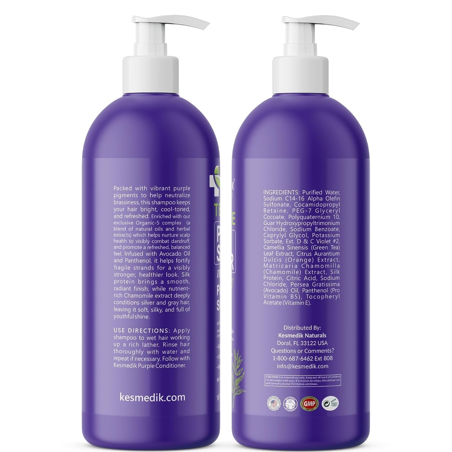 KESMEDIK shampoo on a bathroom shelf in a lifestyle setting for at-home salon use