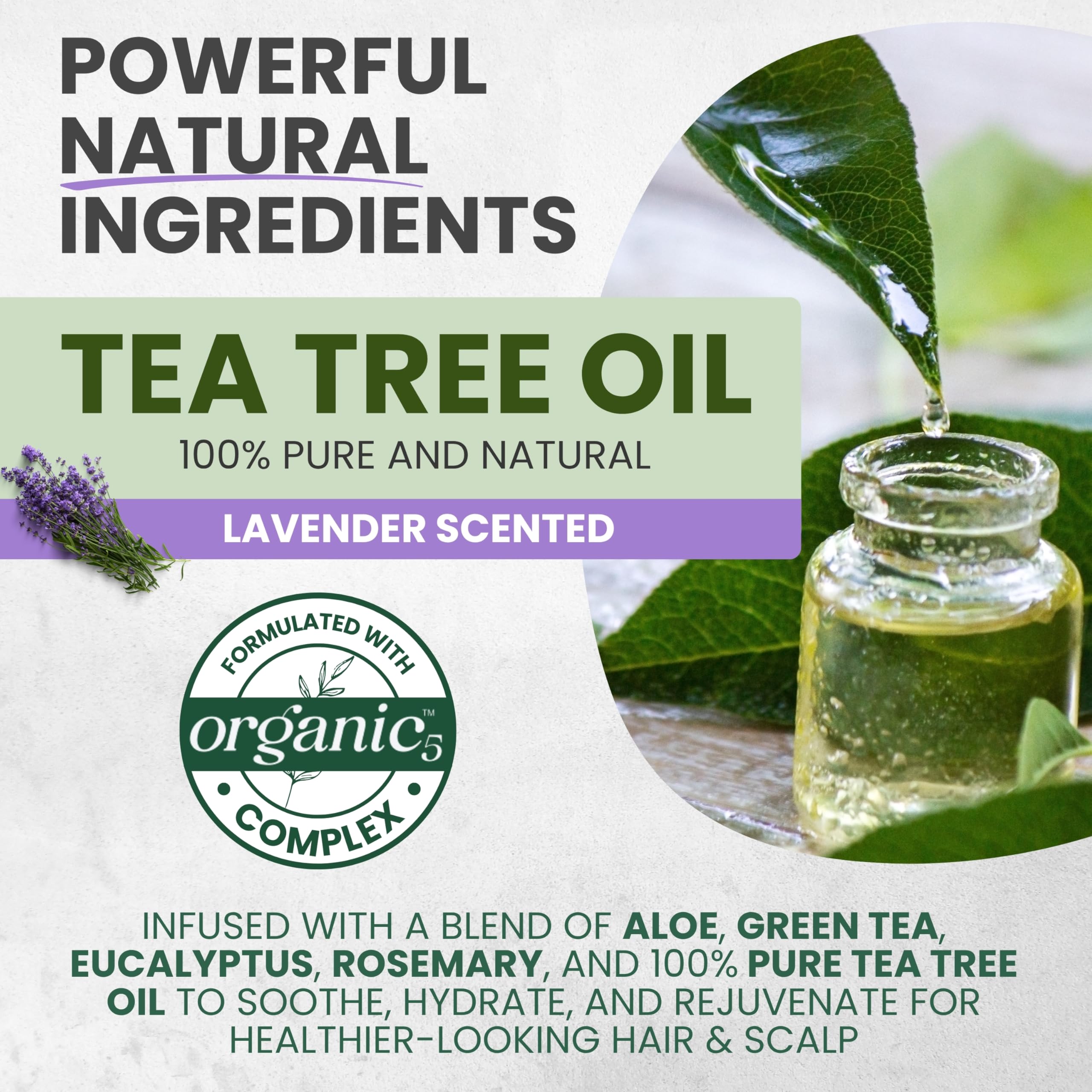 KESMEDIK botanical trio tea tree lavender eucalyptus for soothing scalp