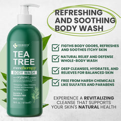 KESMEDIK tea tree leaves highlighting pure tea tree oil ingredient benefits