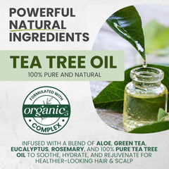KESMEDIK label close-up highlighting tea tree, eucalyptus, and aloe