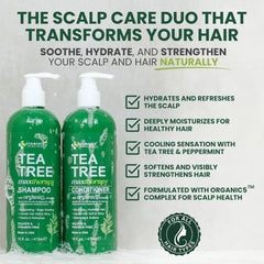 KESMEDIK shampoo pour close-up highlighting tea tree texture and gentle cleanse