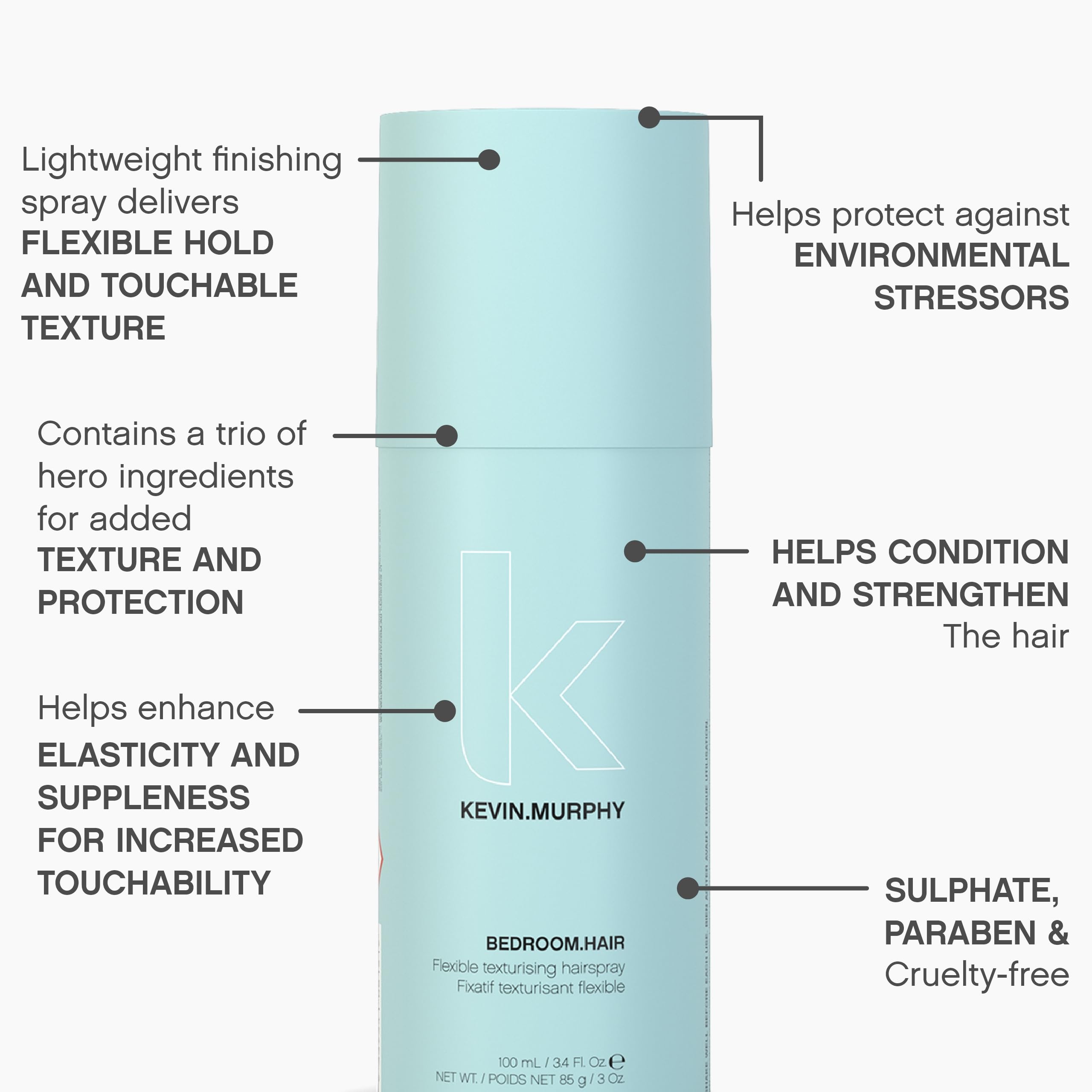 KEVIN.MURPHY bottle in hand for size reference and portability benefit