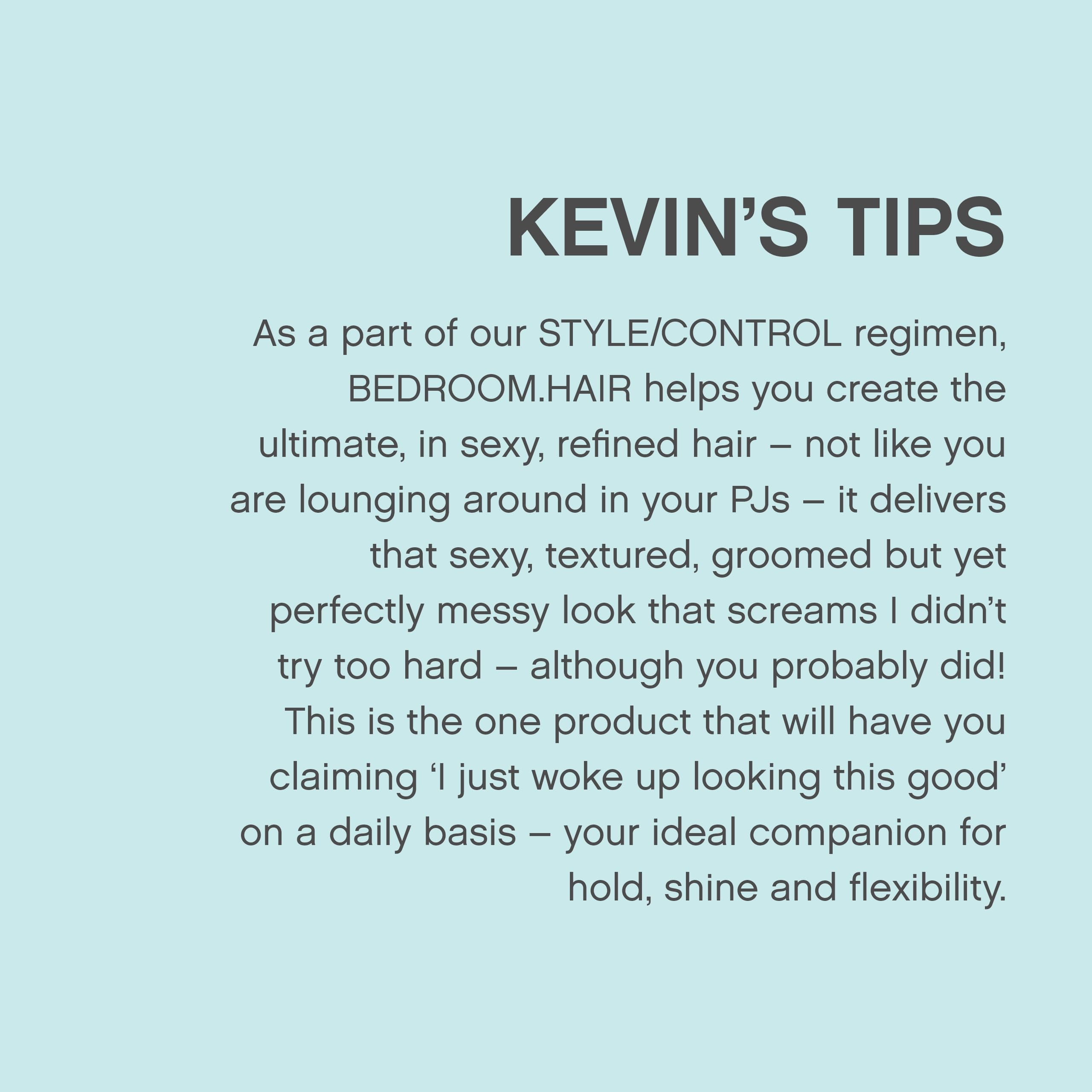 KEVIN.MURPHY styling in use on model for tousled texture benefit