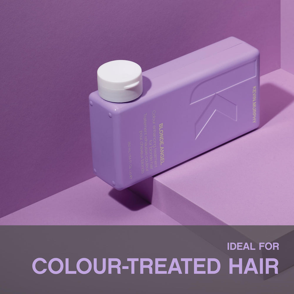 KEVIN.MURPHY 8.4 fl oz bottle beside a ruler showing true size and portability