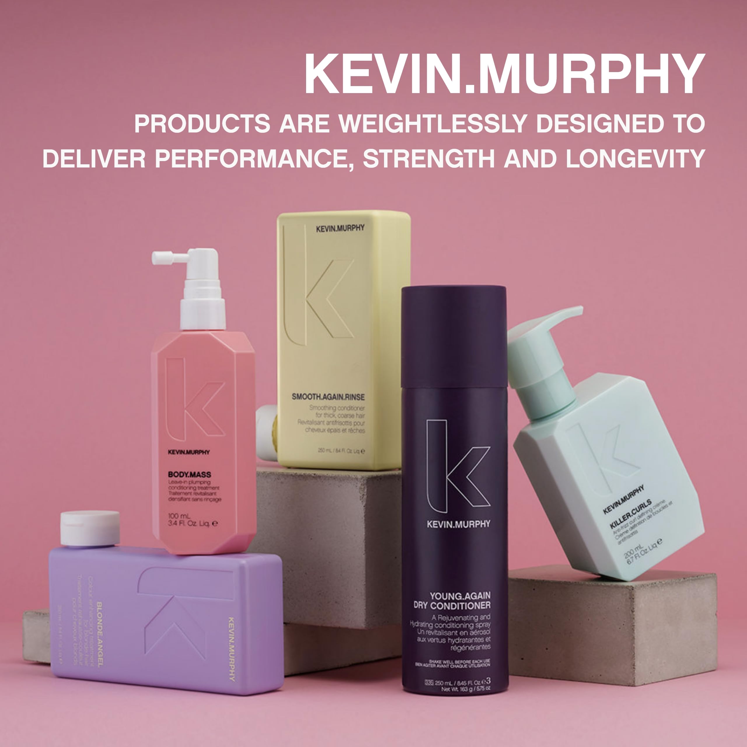 KEVIN.MURPHY styled hair after blow-dry showing long-lasting body and movement