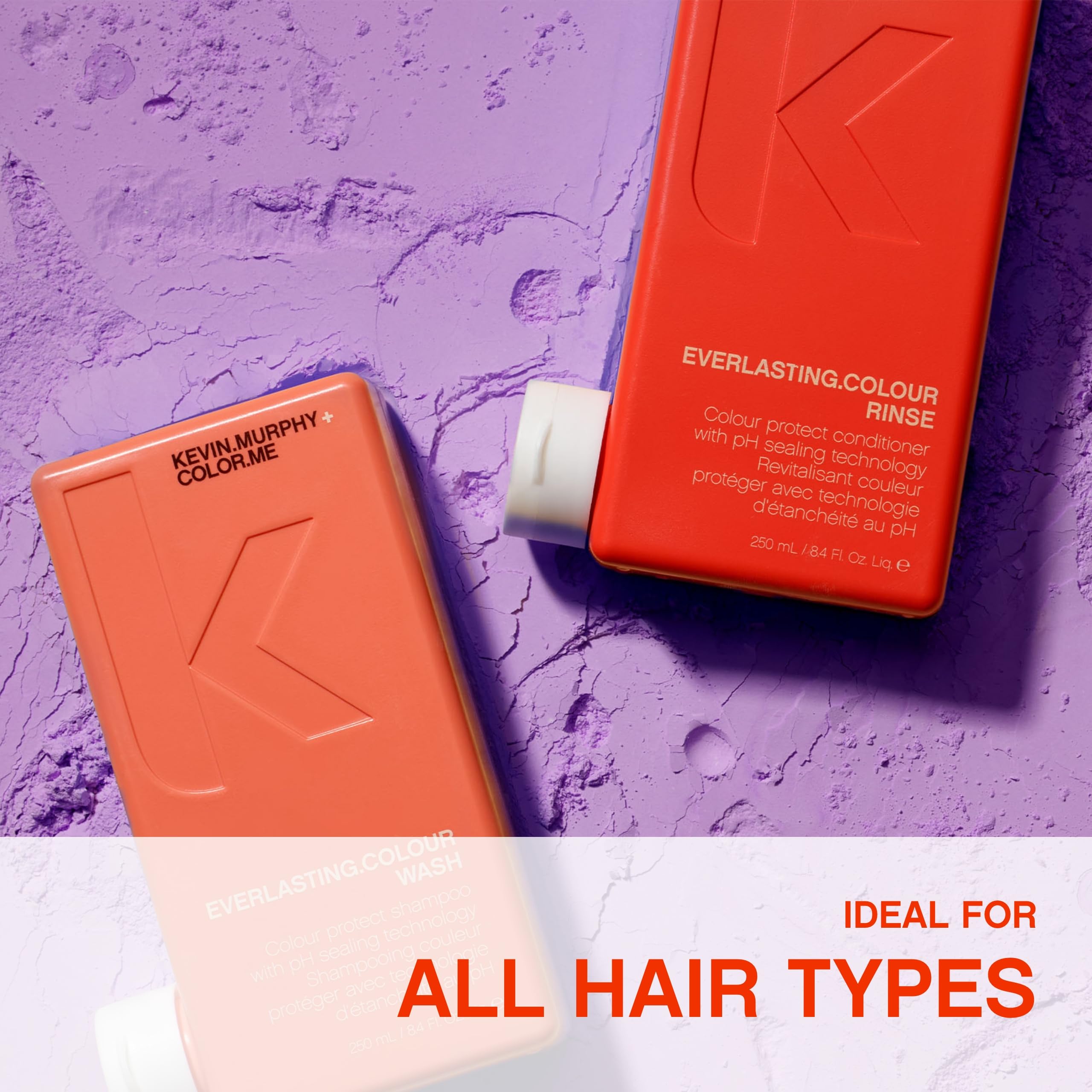 KEVIN.MURPHY bottle beside a ruler showing 8.4 fl oz size for scale