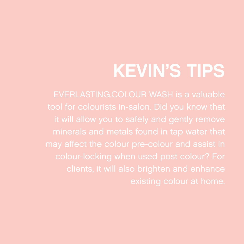 KEVIN.MURPHY bottle styled on bath shelf suggesting everyday use