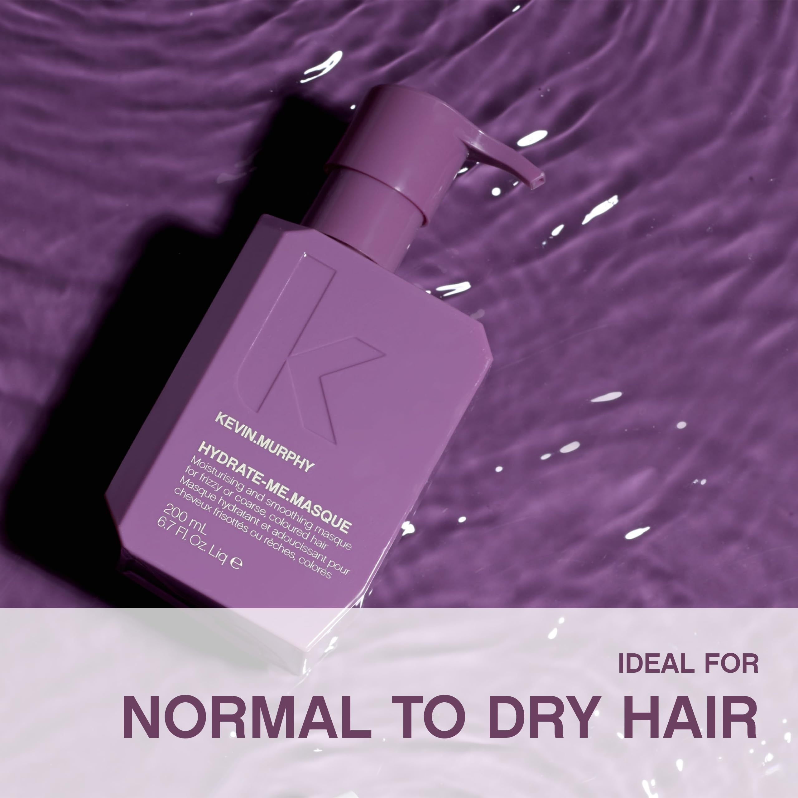 KEVIN.MURPHY next to a bottle demonstrating 200 mL size benefit