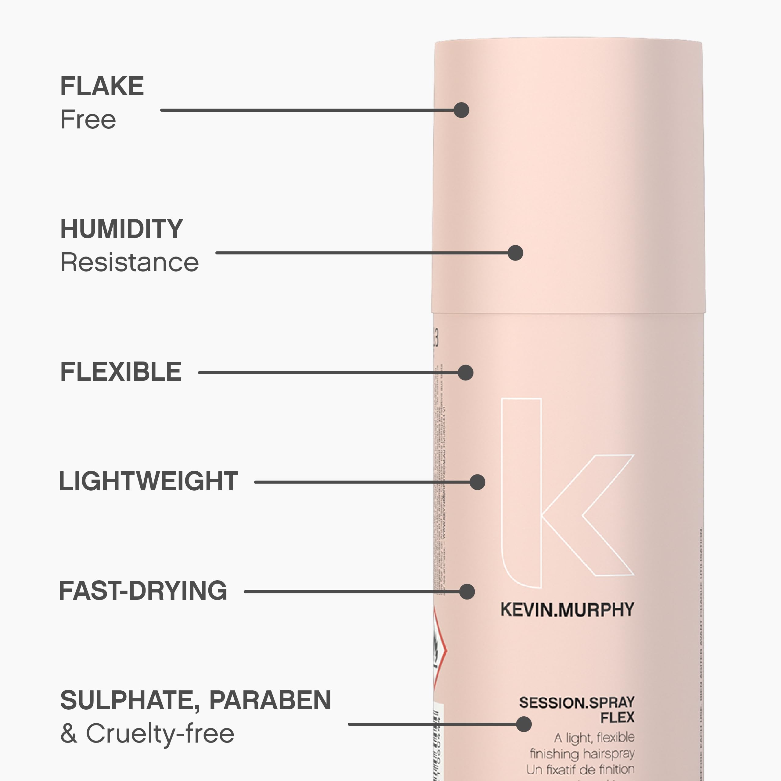 KEVIN.MURPHY being sprayed by stylist for reworkable, flexible hold