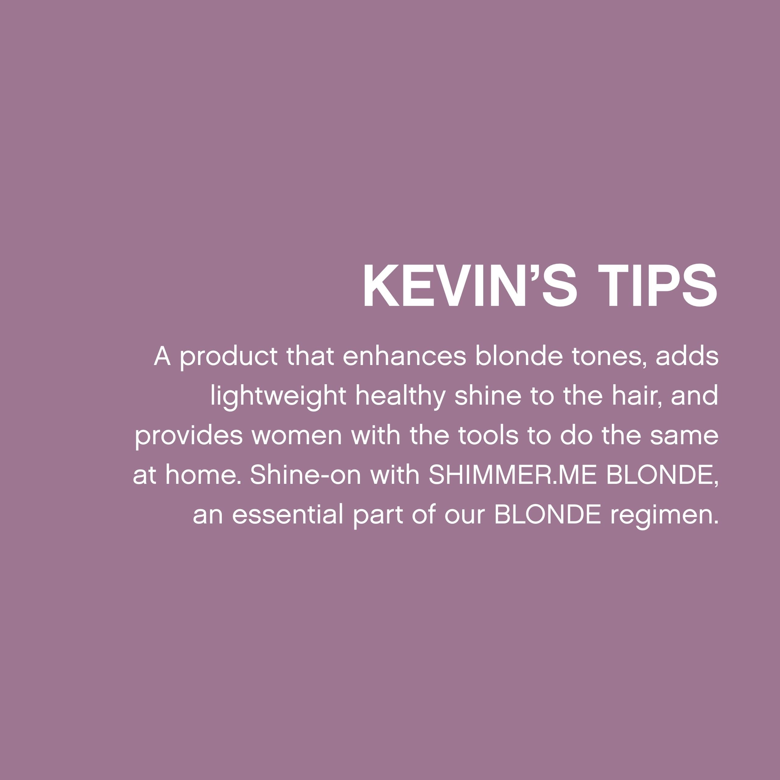 KEVIN.MURPHY before and after on blonde hair showing brighter, less brassy tone
