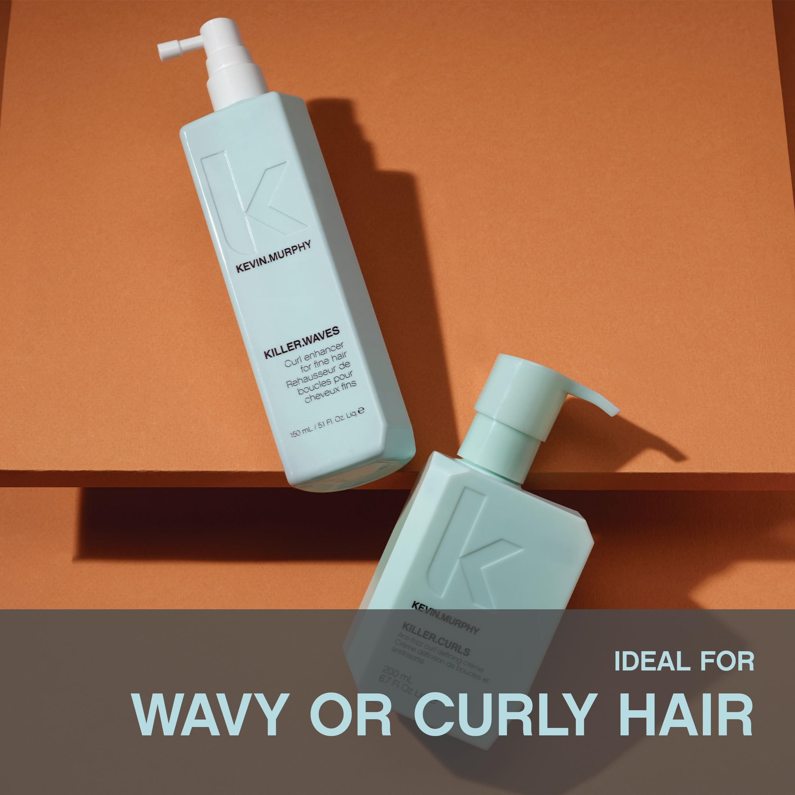 KEVIN.MURPHY bottle next to hand to demonstrate the 5.1 fl oz scale